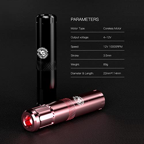 Dragonhawk S6 Tattoo Pen Kit, Rotary Tattoo Machine Coreless Motor Power by Mcore-C1, Tattoo Cartridges Needles Supply Kits for General Artists