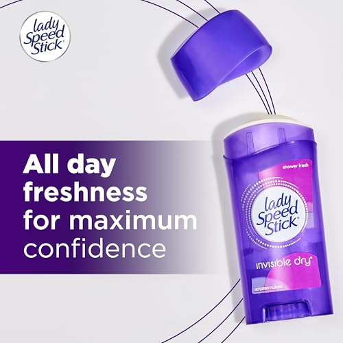Lady Speed Stick Invisible Dry Antiperspirant Deodorant, Shower Fresh, 2.3oz, 4 Pack