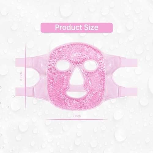 ZN?CUET?D Face Eye Mask Ice Pack for Reducing Puffiness, Bags Under Eyes, Puffy Dark Circles, Migraine,Hot/Cold Pack with Soft Plush Backing (Pink #19)