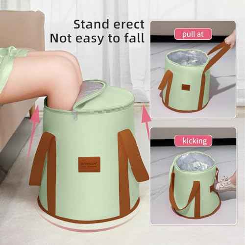 25L Collapsible Bucket Foot Bath Basin£¬ Multifunctional Portable Foot Bath Tub Bag with Handles,Travel Outdoor Camping Portable Foot Soaking Spa Bucket (Green)