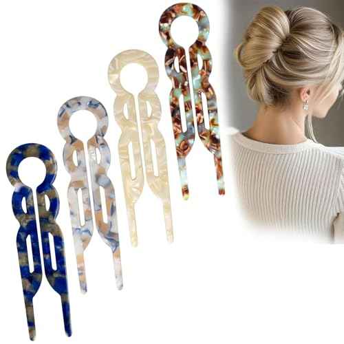 4 Pack Lialys Hair Pin for Women ? Elegant Prestige Hair Accessories for Bun (C)
