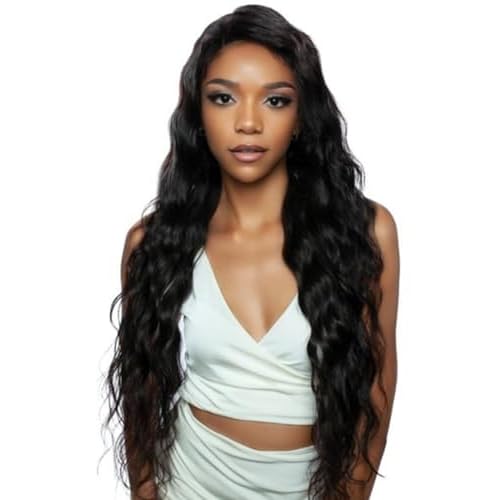 Curly V Part Wig 180% Density No Leave Out V Part Wigs Upgrade U Part Glueless Wigs for Black Women Premium Fiber & Remy Human Hair Blended, Realistic Look with True Scalp (Natural Black, 22 Inch)