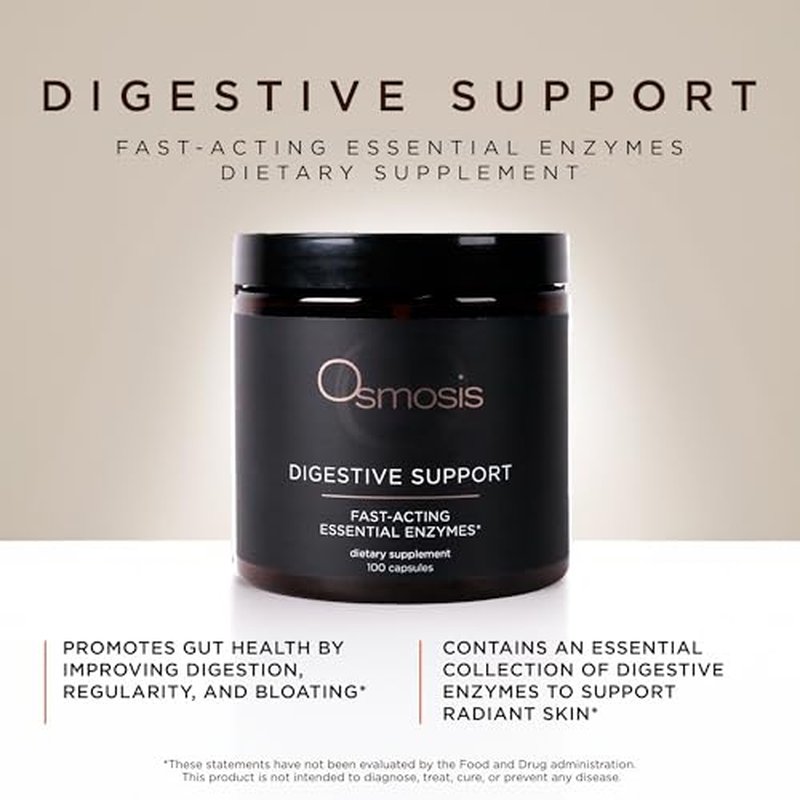 OSMOSIS Skincare Digestive Support Enzyme Supplement, 100 Count