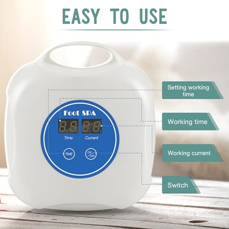 Upgrade Ionic Foot Bath Detox Machine - Ionic Detox Foot Bath, Foot Detox Machine, Touch ON/OFF, LCD & Timer for Home Use Beauty Salon with Tub (2 Arrays,10 Tub Liners)