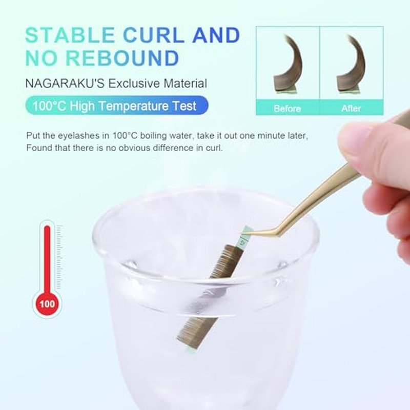 NAGARAKU Natural Brown Color Eyelash Extensions Classic Faux Mink Volume 20 Rows Soft Eyelash Supplies Individual Lashes(0.10mm B curl 7-15mm Mix Tray)