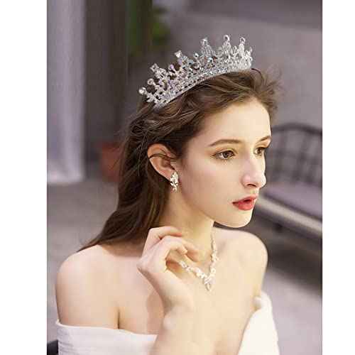 AOPRIE Tiaras and Crowns for Women Girls Guardian of Soldiers Crystal Hair Accessories for Wedding Prom Bridal Birthday Party Halloween Costume Christmas Gifts Princess Tiara for Little Girls, Silver