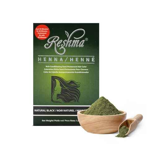 Reshma Beauty 30 Minute Henna Hair Color Infused with Organic Henna Lawsonia Inermis 100% Gray Coverage for Soft, Shiny Hair, Plant-Based Hair Dye?1.05 oz Pack of 1 (Black)