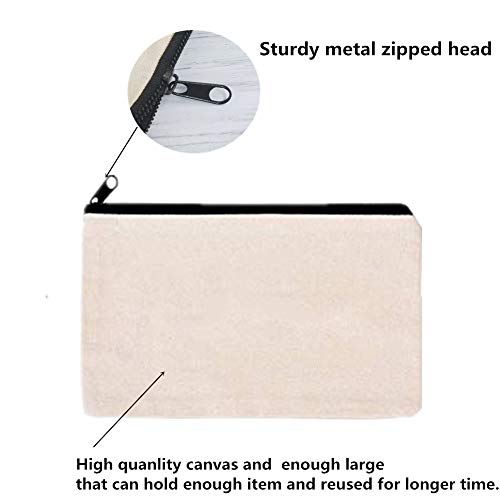 10 PCS Canvas Makeup Bag Cosmetic Pouch Blank Zipper Bag-9.1 ¡¿ 5.9 inch