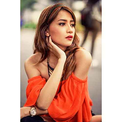 Boho Ethnic Wind Embroidery with Floral Headband Non-slip Elastic Brown Metal Hairband Wedding Vacation Headband for Woman Girls