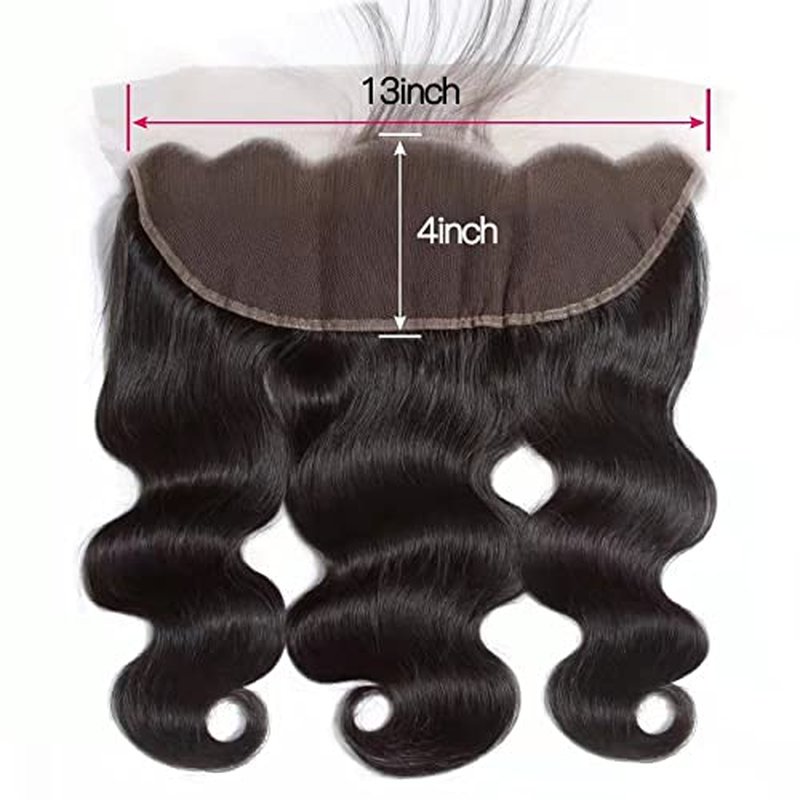 Body Wave Frontal 13x4 HD Lace Wig - 100% Remy Human Hair with Bangs, Natural Color | 12 Inch, 150% Density