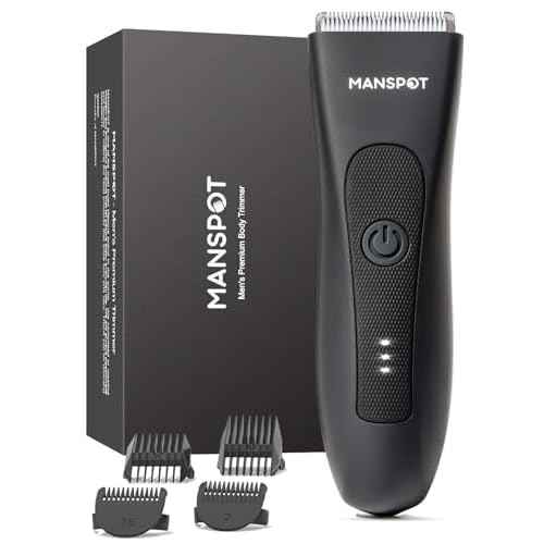MANSPOT Manscape Groin & Body Hair Trimmer for Men, Electric Ball Pubic Trimmer Shaver,Manscape Kit with 4 Guard,Replaceable Ceramic Blade Heads,Waterproof Wet/Dry Shaver,90 Minutes Shaving