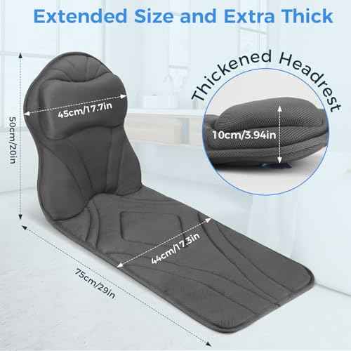 Full Body Bath Pillow for Tub, Ergonomic Bathtub Pillow for Neck and Back Support, 4D Mesh Bathtub Cushion with 10 Non-Slip Suction Cups