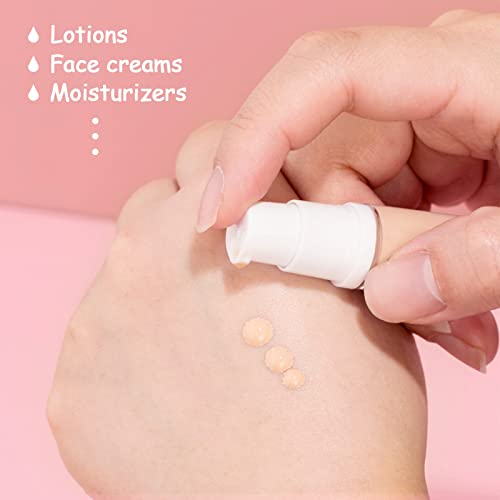 BlingKingdom 3pcs 10Ml Empty Airless Pump Bottle Refillable Clear Travel Lotion Pump Containers Vacuum Cosmetic Container Vacuum Press Pump Bottles for DIY Foundation, Gel, Essence, Moisturiser