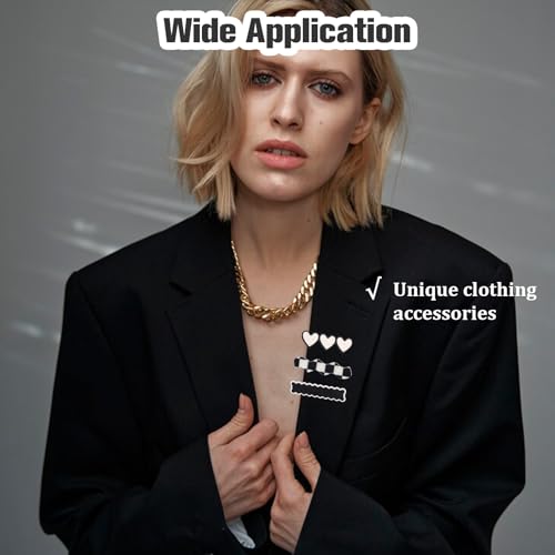 18Pcs Acrylic Checkered Hair Clip,Black and White Checkered No Bend Hair Clips for Women,Wave Geometric Duckbill Pins,Korean Styling Minimalist Hair Barrettes for Women Girls,Gifts for Women Girls