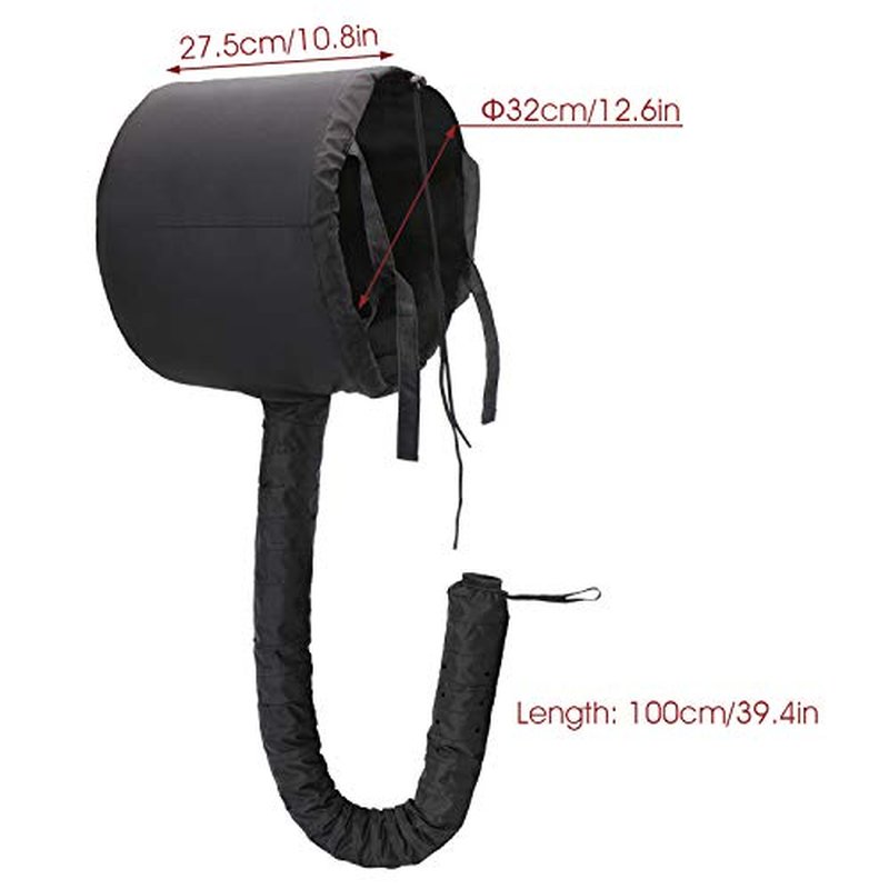 Bonnet Hooded Hair Dryer Attachment, Larger Adjustable Deep Conditioning Cap for Fast Hair Drying with Elastic Band for Fixing Free, Hair Curling Nursing Oil Treat-Ment SPA Steamer Cap