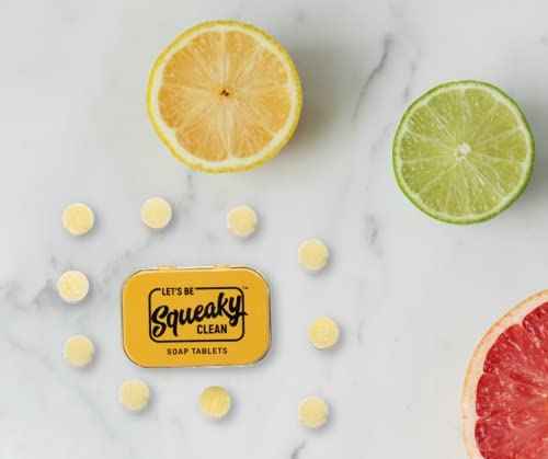 SqueakyClean Hand Made 30 Soap Tablets in Each Tin | Single Wash Hygiene Bar | Convenient for Travel & Pocket Friendly | Combo of 5 Assorted Multi Fragrance