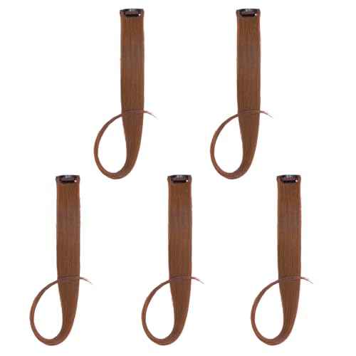 5pcs Dark Auburn Copper Brown Clip in Hair Extensions 100% Human Hair 18 Inch Colored Party Highlights Clip in Extensions for Women Kids Girls