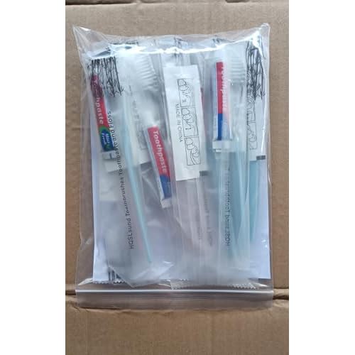 100 Pack Disposable Toothbrushes with Toothpaste Floss Individually Wrapped, 2 Color Toothbrush,10g Toothpaste,Floss Pick,Bulk Toothbrush Kit for Homeless,Airbnb,Hotel,Guest