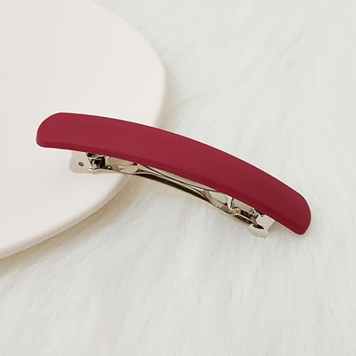 4 Pack Matte French Hair Barrettes Flat Hair Clips For Thick,Kinky,Curly,Voluminous Hair Strong Hold Hair Clips Cute Hair Styling Clips Ponytail Metal Hair Clasps Accessories for Women Girls (Red)