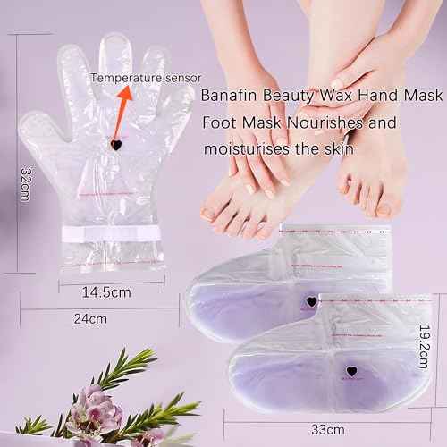Paraffin Wax Gloves,Paraffin Hand & Foot Treatments and Booties Set for Intensive Hydration at Home Or Spa(Lavender) 2 Pair Hand & Foot Wax Gloves