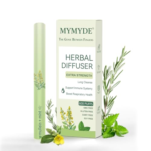 Herbal Diffuser Pure Breath Plant Essence Smoking Cessation Aid Lung Purification Herbal Formula Contains Evening Primrose, Thyme, and Peppermint Extracts