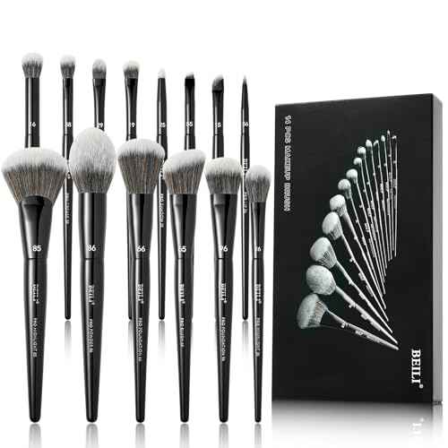 BEILI Makeup Brushes 14Pcs Professional Eyeshadow Brush Set Premium Synthetic Makeup Brushes for Liquid, Cream & Powder Eyeshadow