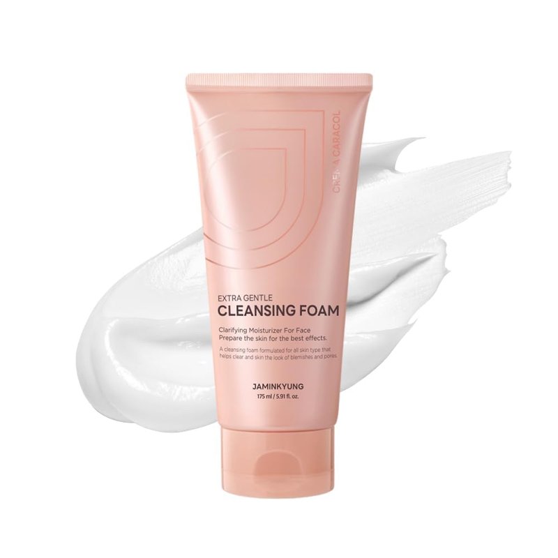 Jaminkyung Extra Gentle Cleansing Foam, Face Wash with Snail Mucin & Soothing Portulaca, Hydrating Facial Cleanser for Sensitive Skin, Non-Stripping, Korean Skincare 5.9 fl oz (175ml)