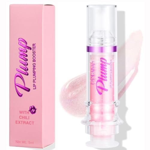 Spicy Lip Plumping Booster,Plumping Lip Oil with Chili Extract,Plump and Pout Lip Plumper for Women Girls,Fuller Lips Instantly,Hydrating,High-Shine (02)