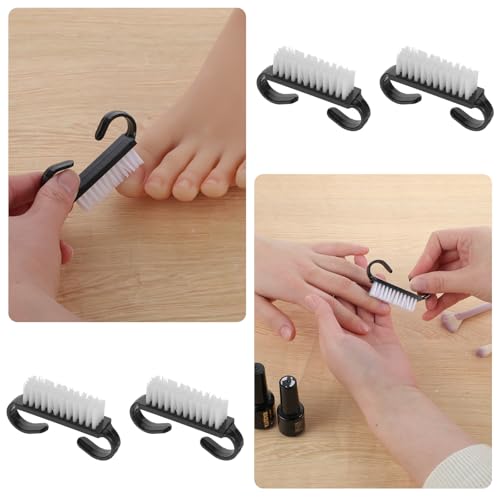 20 PCS Handle Grip Nail Brush Cleaner Black Nail Cleaning Brush Nylon Fingernail Brush Small Nail Scrubber Brush Cleaner Tools for Toes and Nails
