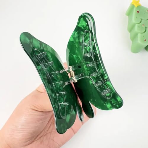Christmas Hair Claw Clips Santa Hat Hair Clip Xmas Green Santa Hat Design Hair Jaw Clips Snowflake Acrylic Non-Slip Clamp Clips Cute Christmas Hair Accessories for Women and Girls, 1PCS