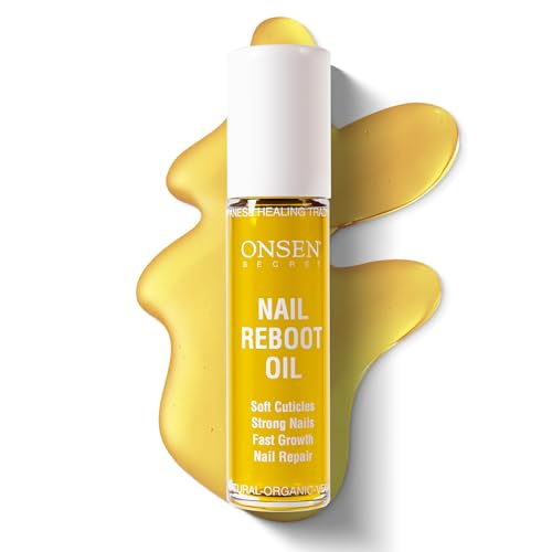 Onsen Secret Nail & Cuticle Repair Oil (10ml) - Dry Oil Formula - Japanese Tsubaki, Tea Tree & Jojoba - Strengthens Nails, Repairs Cuticles, Hydrates Skin & Hair - Natural & Vegan