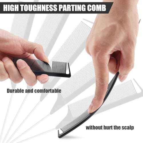 NICEMOVIC 36 Pack Rat Tail Parting Rattail Braiding Combs Bulk for Women, Parting Combs for Braiding Hair, Individually Wrapped Braider Essentials Barber Supplies Accessories Tools (Black)