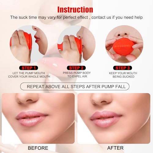 lip pump lip plumper lip enhancer£¬Soft Silicone Fish Shape Lips Enhancer,Fuller Thicker Mouth Fastly Lip Pumps Bigger Device for Women Female (RED)