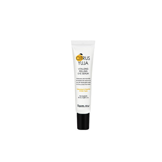 Farmstay Citrus Yuja Vitalizing Rolling Eye Serum – Vitamin C Care with Niacinamide & Hyaluronic Acid for Wrinkle, Puffiness, Deep Hydrating & Cooling, Korean Skin Care, for Women & Men 0.8 fl oz