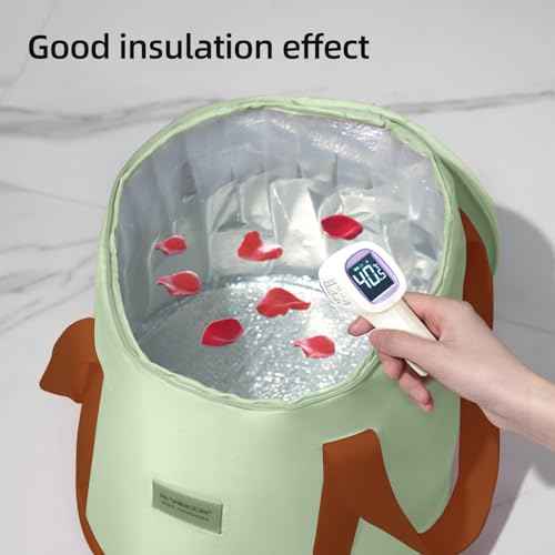 25L Collapsible Bucket Foot Bath Basin£¬ Multifunctional Portable Foot Bath Tub Bag with Handles,Travel Outdoor Camping Portable Foot Soaking Spa Bucket (Green)
