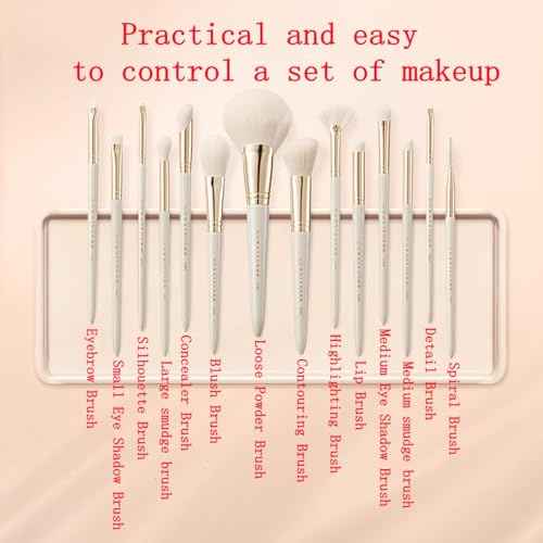 Makeup brush gift set: 14 piece professional makeup brush advanced synthetic kabuki brush set foundation make-up powder blusher eye shadow concealer high gloss brush mixed makeup brush set