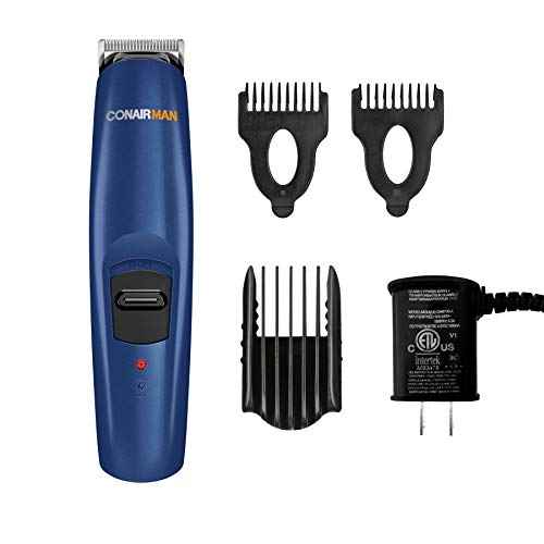 ConairMAN Beard Trimmer for Men Includes Nose and Ear Hair Trimmer and with 5-Position Comb Attachment, 5 piece Men's Grooming Kit, Battery Operated