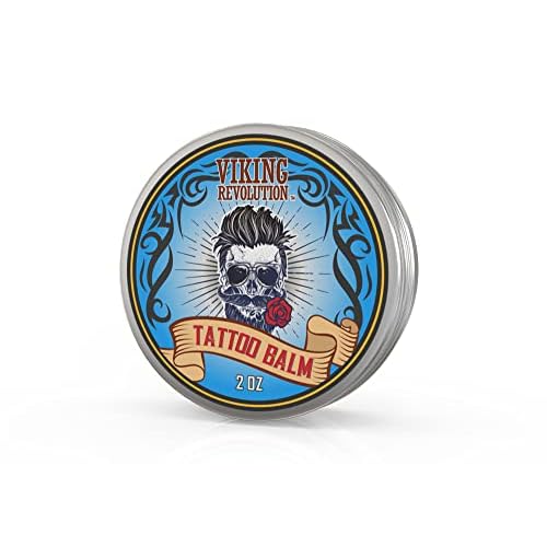 Viking Revolution Tattoo Care Balm for Before, During & Post Tattoo Safe, Natural Tattoo Aftercare Cream Moisturizing Lotion to Promote Skin Moisture, Skin Moisturizer, (2oz,1 Pack)