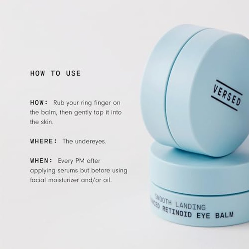 Versed Smooth Landing Advanced Retinoid Eye Balm - Anti-Aging Eye Cream with Granactive Retinoid for Crow's Feet, Under Eye Bags & Dark Circles - Nightly Moisturizing Eye Firming Cream (0.42 oz)