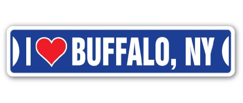 I Love Buffalo, New York Street Sign NY City State Us Wall Road Décor Gift