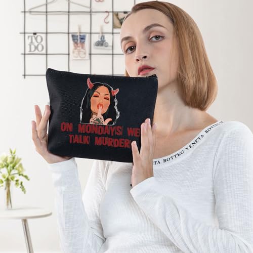 BWWKTOP Bailey Cosmetic Makeup Bag Bailey Fans Gifts On Mondays We Talk Murder Zipper Pouch Bag For Murder Show Lovers (Talk Murder BL)