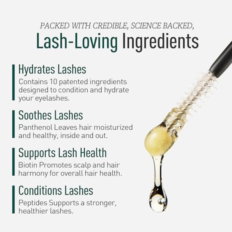 Biotin Lash Serum - Eyelash and Eyebrow Growth Serum for Thicker, Fuller Lashes and Brows, Korean Dermatologist-Developed, 0.35oz