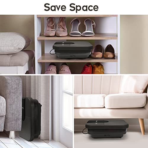 Beinilai Collapsible Foot Spa,Foot Bath with Heat and Massage and Bubble Jets,Foot Soak Tub with Six Non Motorized Rollers,Acupressure Massage Points,Red Light and Removable Pumice Stone