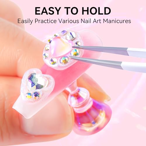 Makartt Nail Stand for Press On Nails Display Practice Art Painting Magnetic Fake Nail Holder for Painting Nails Stand for False Nail Designs with Reusable Putty for Home DIY Beginner Salon Supplies