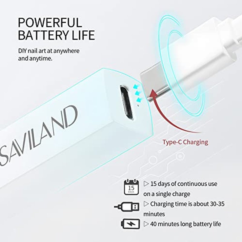 SAVILAND U V Light for Nails: Handheld Gel Lamp for Gel Nails Flash Cure Lamp for LED Nail Lamp Portable Mini Nail Dryer Polish Nail Glue USB Flashlight Home DIY Manicure Art