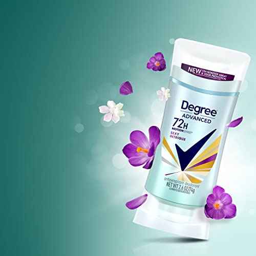 Degree Advanced Antiperspirant Deodorant 72-Hour Sweat & Odor Protection Sexy Intrigue Antiperspirant Deodorant For Women with MotionSense Technology 2.6 oz, Twin Pack
