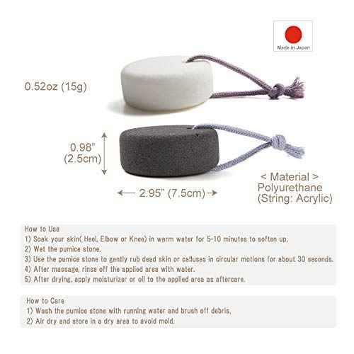Pumice Stone for Feet, Body, Hands [Made in Japan] Silk or Charcoal Plus Hyaluronic Acid Essence Blended for Extra Fine Smooth Finish, Soft Foot Pumice Scrubber (2 pcs Set (Charcoal and Silk))