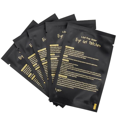 100 Pair Set Eye Gel Pads For Eyelash Extensions Lint Free Patches Beauty Tools (Black)