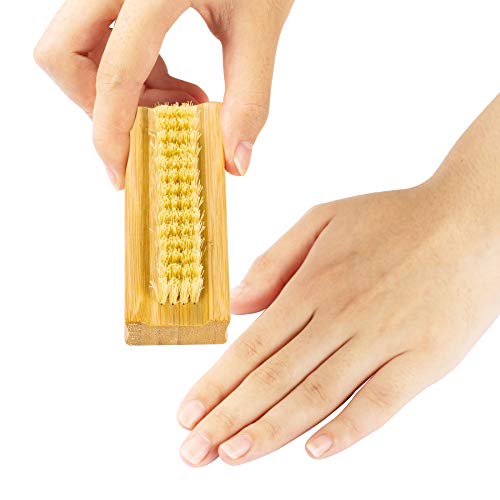 Bamboo Nail Brush£¬2PCS Two-side Firm Nature Wooden Sisal Scrub Brush for Toes and Nails,Cleaning Nail Brush