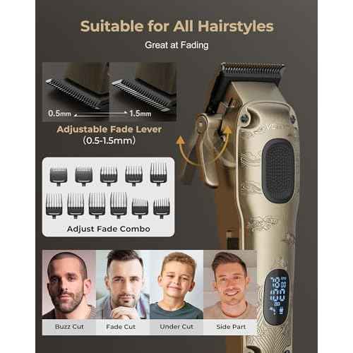Hair Clippers for Men Professional, Cordless Hair Clippers for Hair Cutting, Mens Clippers and Trimmers Set, Electric Hair Trimmer for Men with Package Case
